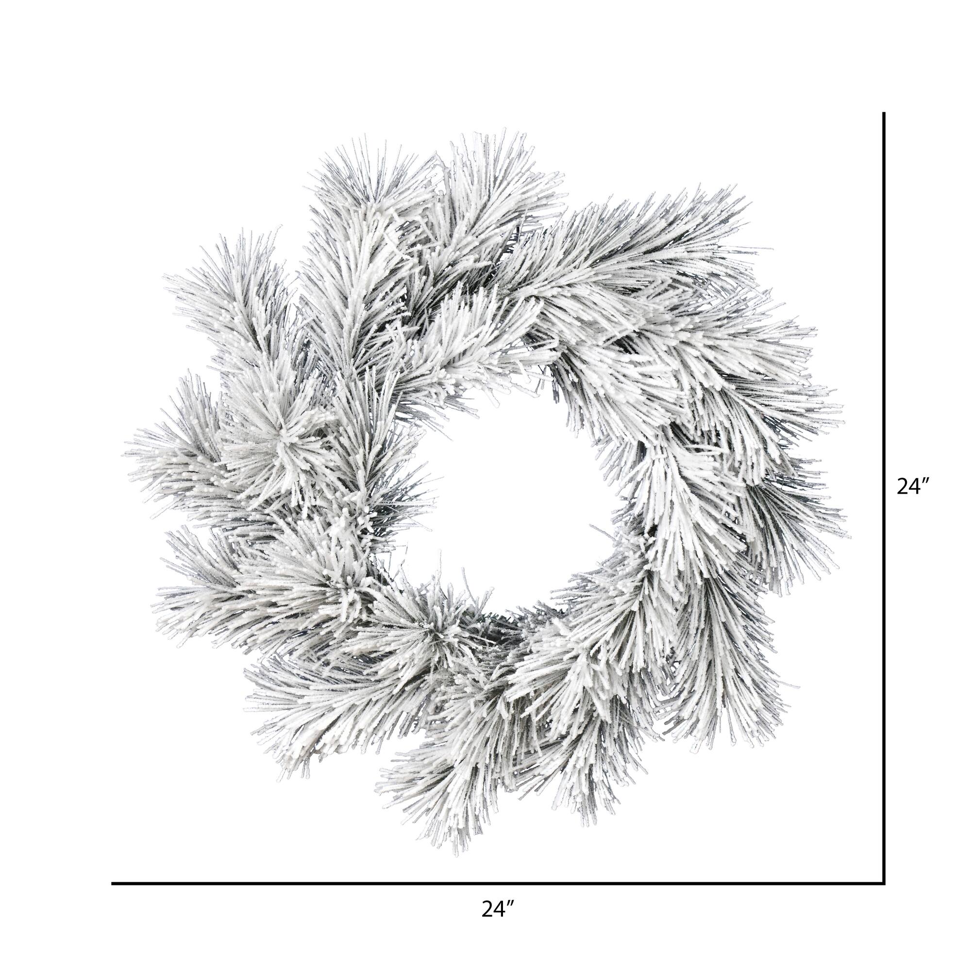 24" Frosted Beckett Pine Wreath